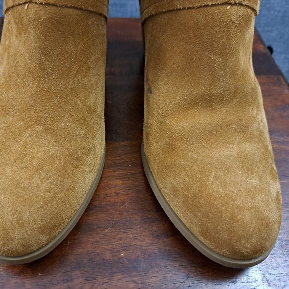 Koolaburra Ugg Chestnut Brown Suede Samiah Buckle Ankle Heeled Bootie Size: 9.5 - Picture 9 of 11